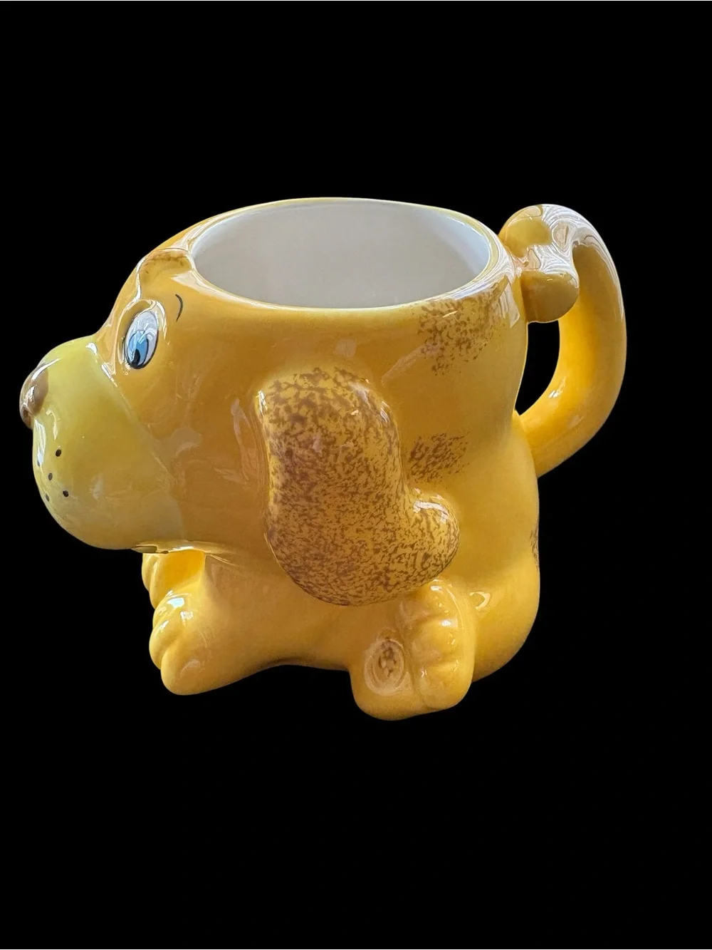 Boho Srudio Yellow Ceramic Dog Treat Cup - Cute Puppy Design